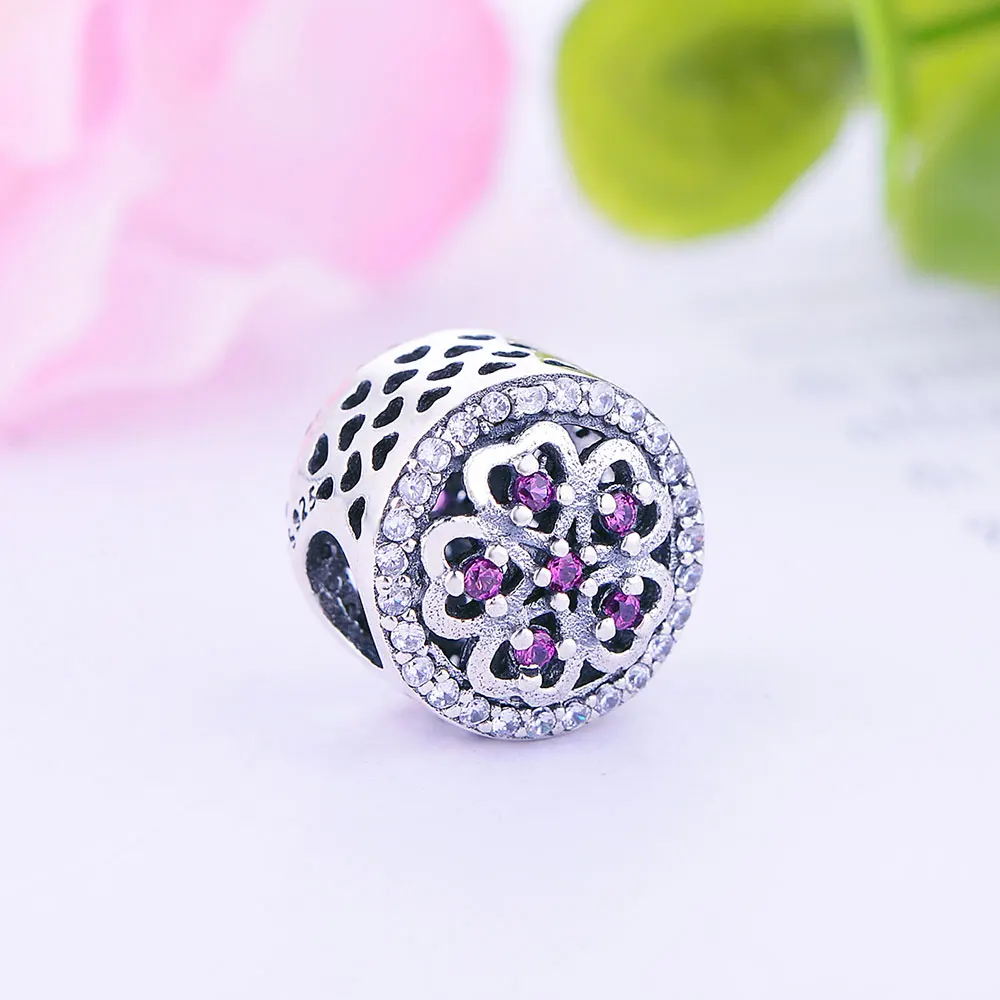 2021 Winter Collection DIY Fit Original pandora Charms Bracelet Jewelry 925 Sterling Silver Heart Charm Beads With Red Clear CZ | Украшения