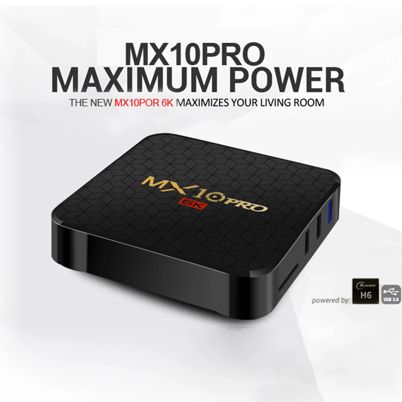MX10 Pro ТВ коробка Android 9 0 H6 4 ядра 64 бит ARM Cortex A53 Media Player Smart Декодер каналов кабельного