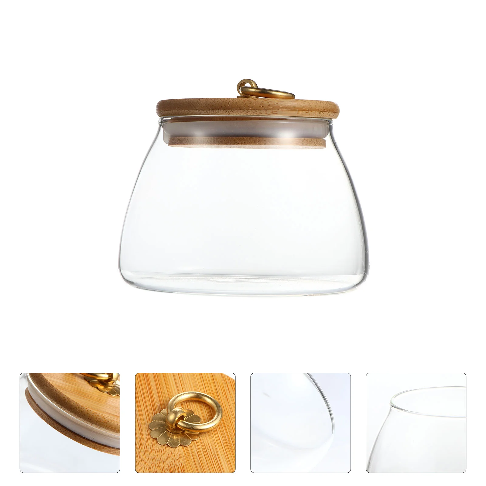 

1pc Kitchen Tea Sealed Container Practical Glass Storage Jar Food Can (500ML)