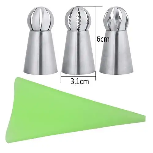 Type 2 Green 4PCS 16 шт./компл. силиконовая насадка для айсинга Крем кондитерский мешок+ 14 шт. Нержавеющая сталь насадка насадки-конвертеры для кондитерских насадок форма для выпечки тортов DIY украшения инструменты - Цвет: Type 2 Green 4PCS
