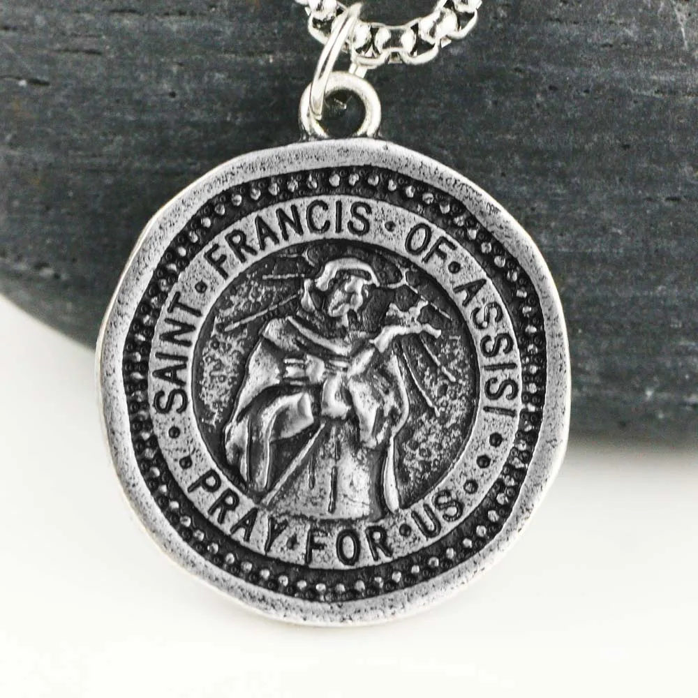 A336 Saint Francis Подвеска с Майклом с защитой от Archangel, подвеска guuradian Angel Wing, патрон, католический медальон, ювелирные изделия, Прямая поставка - Окраска металла: A336 Saint Francis