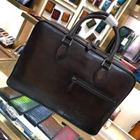 andonaimi double decker leather briefcase office bag business bag handbag briefcase men briefcase women leather travel