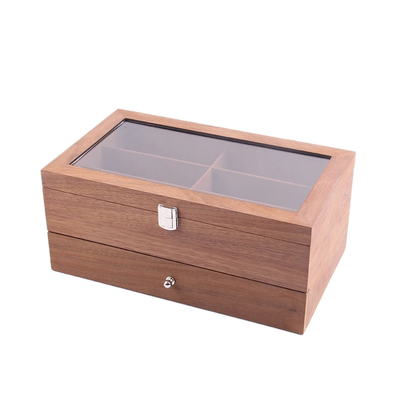 

Watch Box, 12-Slot Wooden Case Storage Box with Jewelry Drawer for Storage and Display