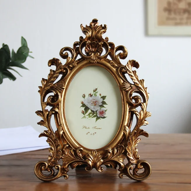 

European Vintage Resin Photo Frame Vintage Oval Picture Frame Wedding Friends Gifts For Home Photo Wall Decor Accessories LFB664