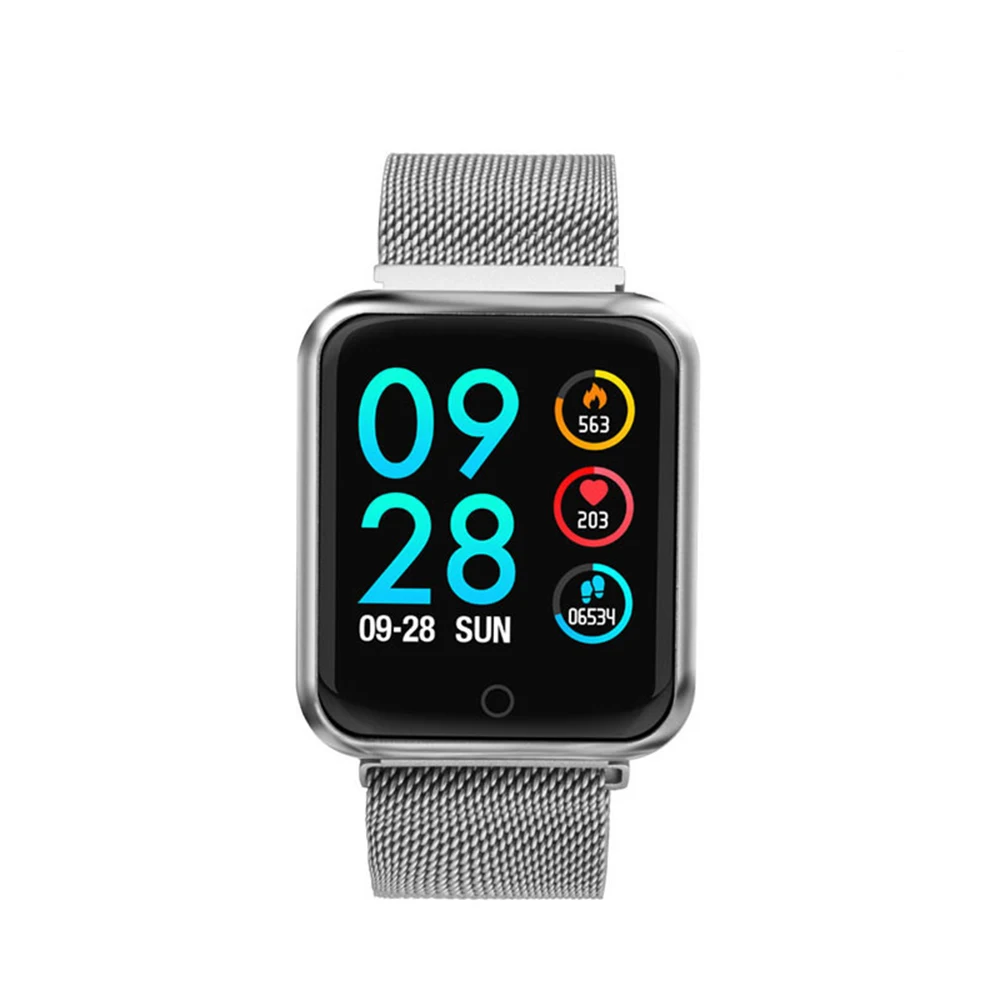 Серебристый Fashion Waterproof Smart Watch P70 Bluetooth 4.0 Smartwatch For Apple IPhone xiaomi LG Heart Rate Monitor Fitness Tracker - Цвет: Серебристый