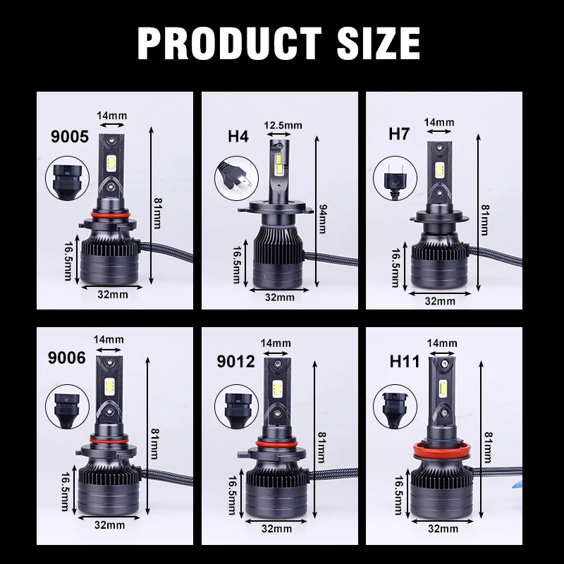 

CARLitek 2PCS CSP chips No errror Canbus Bulb H8 H9 H11 HB3 9005 9006 HB4 For Running day light 120W High Power Auto Light SA