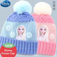 disney frozen children winter hat scarf for girls elsa outdoor wind proof thickening keep warm knitted hats girl christmas gifts