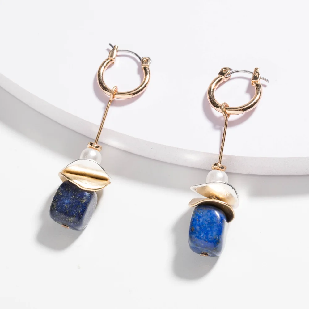 

Fashion Natural Stone Earrings Long Fringed Personality Drop Earrings for Women Round Beads Jewelry Gift for women
