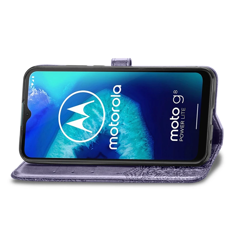 Чехол-Кошелек для Motorola Moto G8 Power Lite чехол из искусственной кожи с цветочным