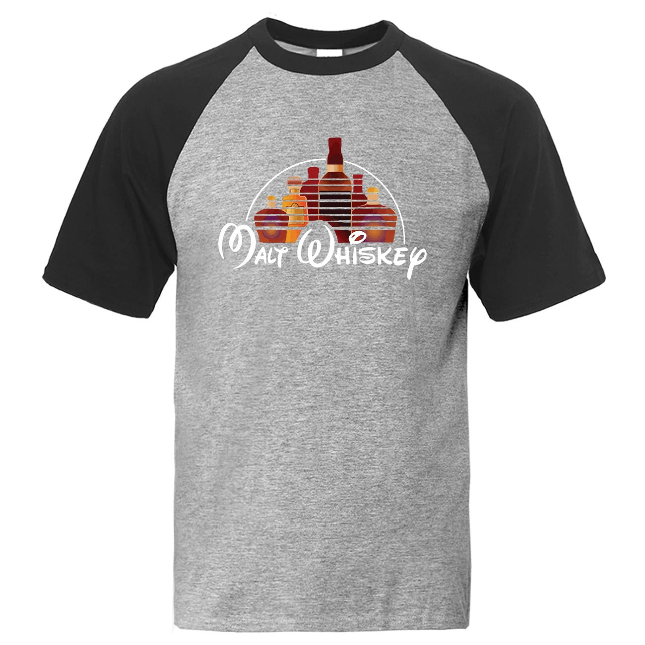 Футболка мужская хлопковая с коротким рукавом модный рубашка реглан принтом топ