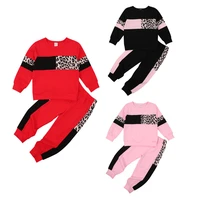 lioraitiin 1 6years toddler baby boy girl 2pcs autumn clothing set long sleeve leopard pattern top shirt long pants outfit