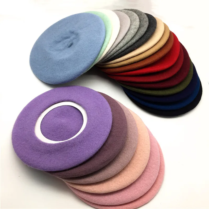 2020 женский шерстяной берет модная зимняя шапка для девочек Классический Новый с