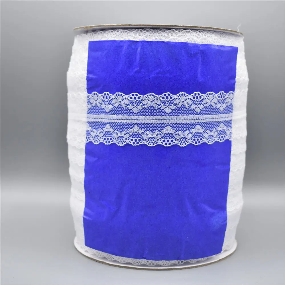 Оптовая продажа 300 ярдов/рулон белая кружевная лента 40 мм широкая отделка