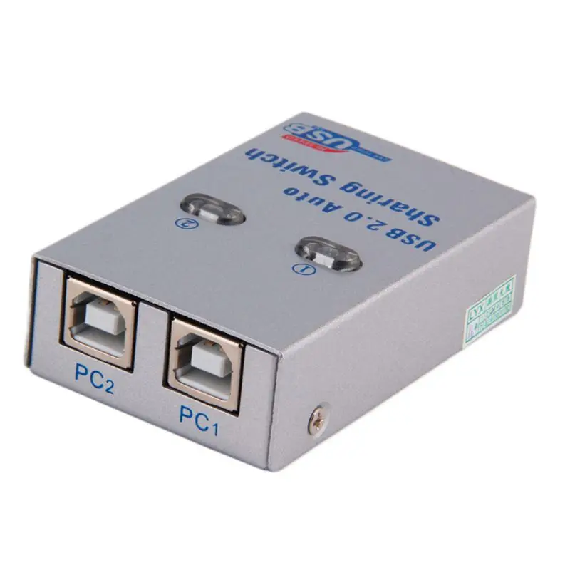 

2 Ports USB 2.0 Auto Sharing Switch Hub Splitter Selector Switcher for Printer Scanner PC Computer Peripherals D08A