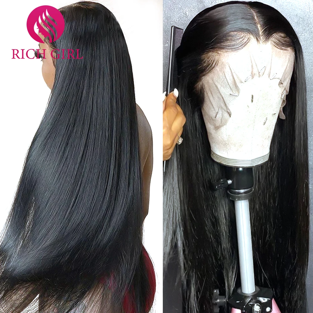 30inch Lace Front Wig Straight Lace Front Human Hair Wigs Brazilian 28Inch Long Human Hair Wig 13x4 Frontal Wig Pre Plucked 250%
