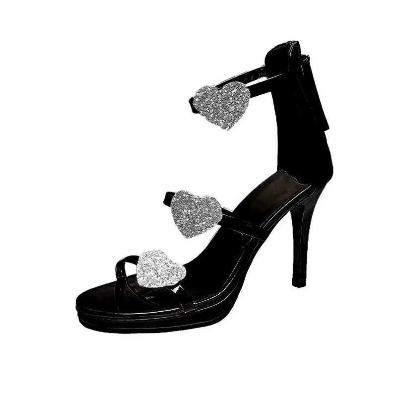 Женские сандалии на высоком каблуке босоножки в форме сердца обувь для