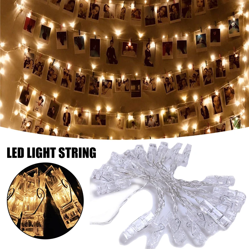 

Led String Lights Multipurpose Photo Clip Creative Glowing Party Supplies For Home Garden Courtyard Decoration Christmas Decor