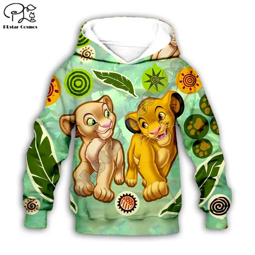 Kids hoodies Детский комплект; толстовка с капюшоном и 3D-принтом «Король Лев»; Simba штаны nala с героями мультфильмов; MATATA для маленьких мальчиков и девочек; куртка HAKUNA - Цвет: Kids hoodies