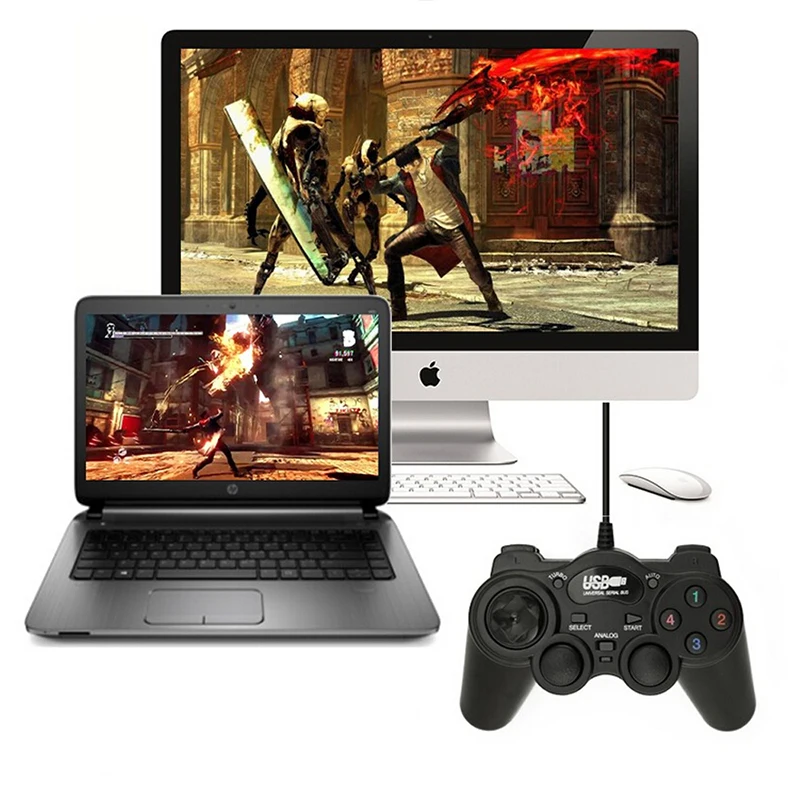 Проводной USB2.0 Shock PC геймпад джойстик многофункциональный контроллер игровой