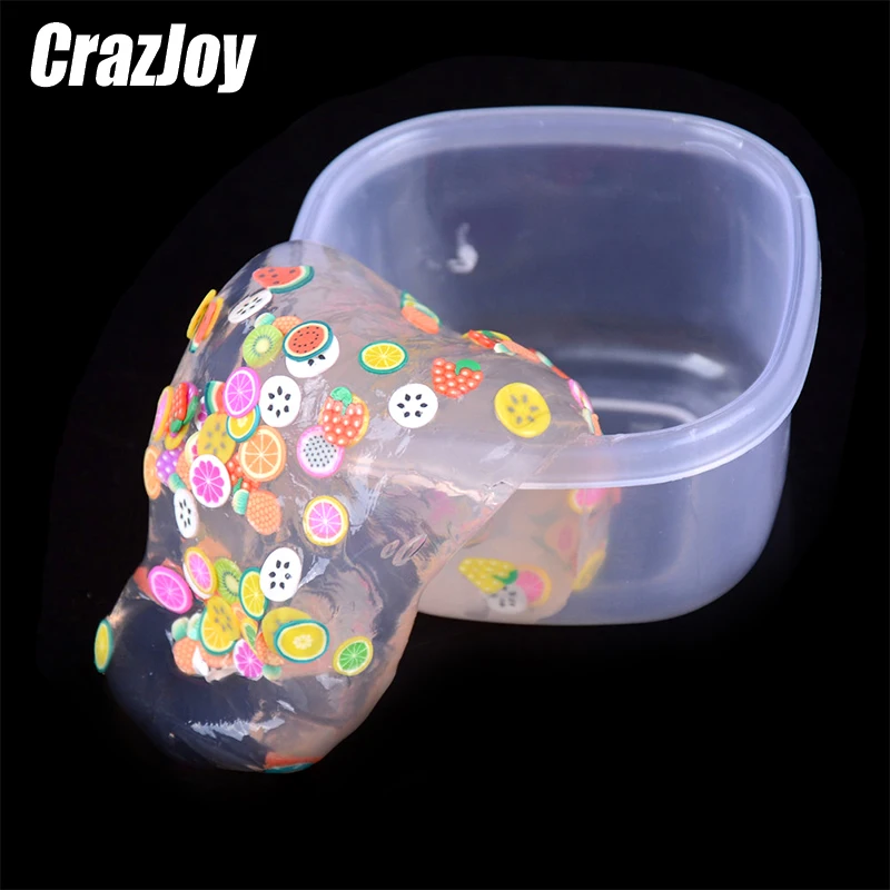 60ML Crystal Slime Transparent Anti Stress Slime Cloud Diy charms for Slime Addition Kids Fruit Creative Modlein Clay Playdough