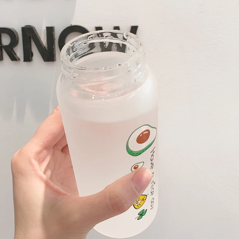 Простая стеклянная бутылка для воды в виде клубники милая прозрачная девочек Kawaii