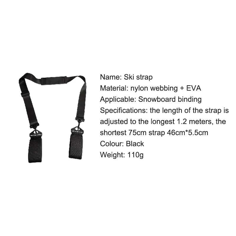 

Nylon Skiing Strap Adjustable Skiing Pole Shoulder Hand Carrier Lash Handle Straps Porter Hook Loop Protecting For Ski Snowboard