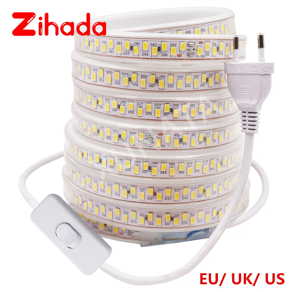110 В 220 SMD 5630 Светодиодные полосы света Водонепроницаемый 180 светодиодный s/m