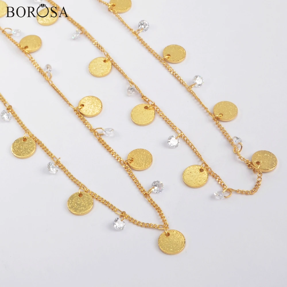 BOROSA 3/5 метров позолоченная/Посеребренная 8 мм медная монета с белыми чешскими