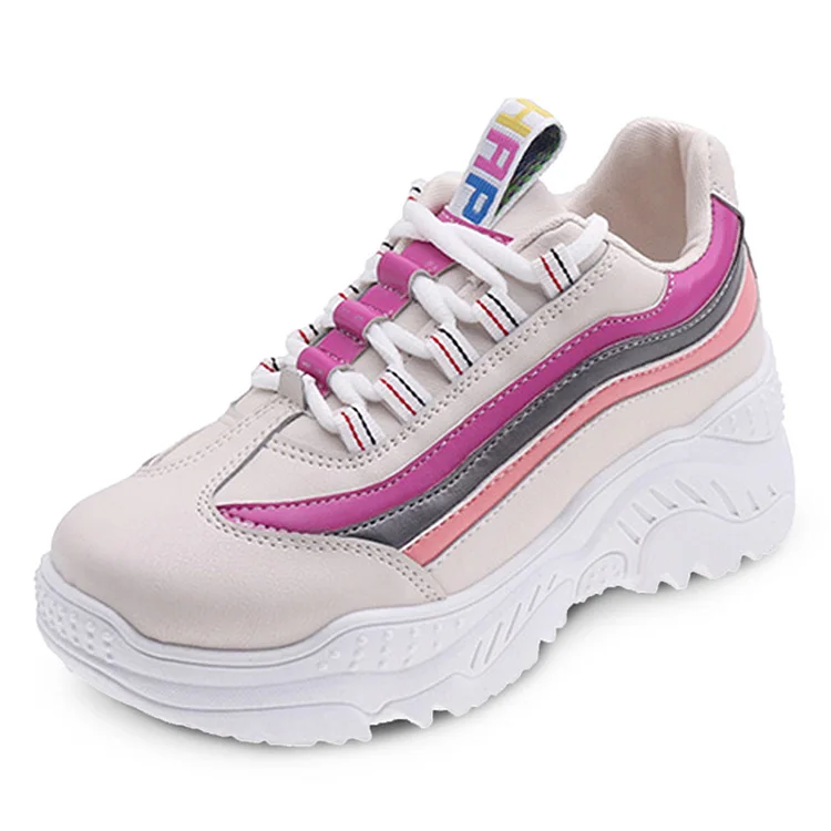 Новинка женская Вулканизированная обувь цветные кроссовки на платформе