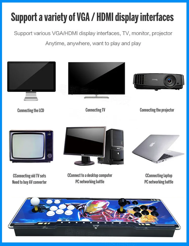 Electronic arcade game console pandora station 3D 6s 1399/2200/2260 in 1 game console for home