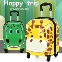 letrend 3d cartoon suitcases on wheels kids dinosaur rolling luggage set spinner trolley children travel bag student cabin trunk