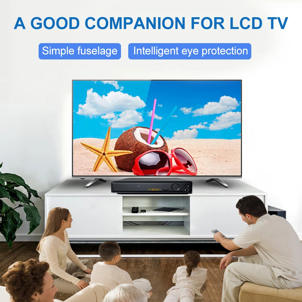 

4K 1080P Home Mini AV Output With Remote Control Easy Use DVD Player SVCD Digital Display CD VCD Mic Port USB Portable