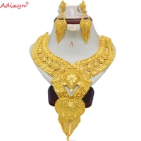 adixyn african plus big size jewelry set gold colorcopper necklace earrings arab dubai wedding party mom gifts n05317