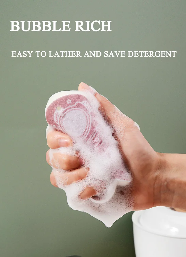 

HPDEAR 3 Layer Kitchen Scrub Sponges 4 Pack Non-scratch, Multi-use Heavy Duty Scrub Sponge for Dishes Pots and Pans