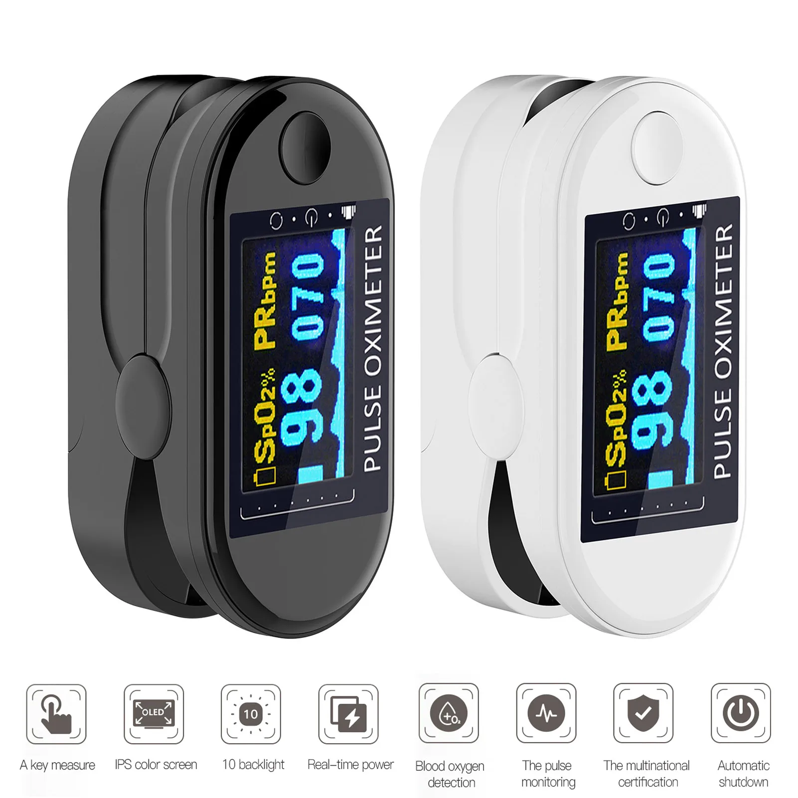 пульсоксиметр на палец OLED дисплей Пальчиковый оксиметр измеритель пульса