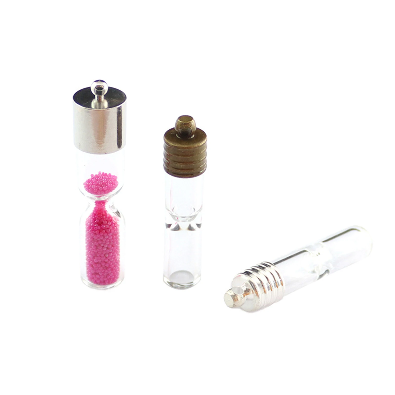 

8Seasons Glass Miniature Globe Bubble Bottle Vial For DIY Earring Ring Necklace Hourglass Transparent Jewelry Findings,1Set