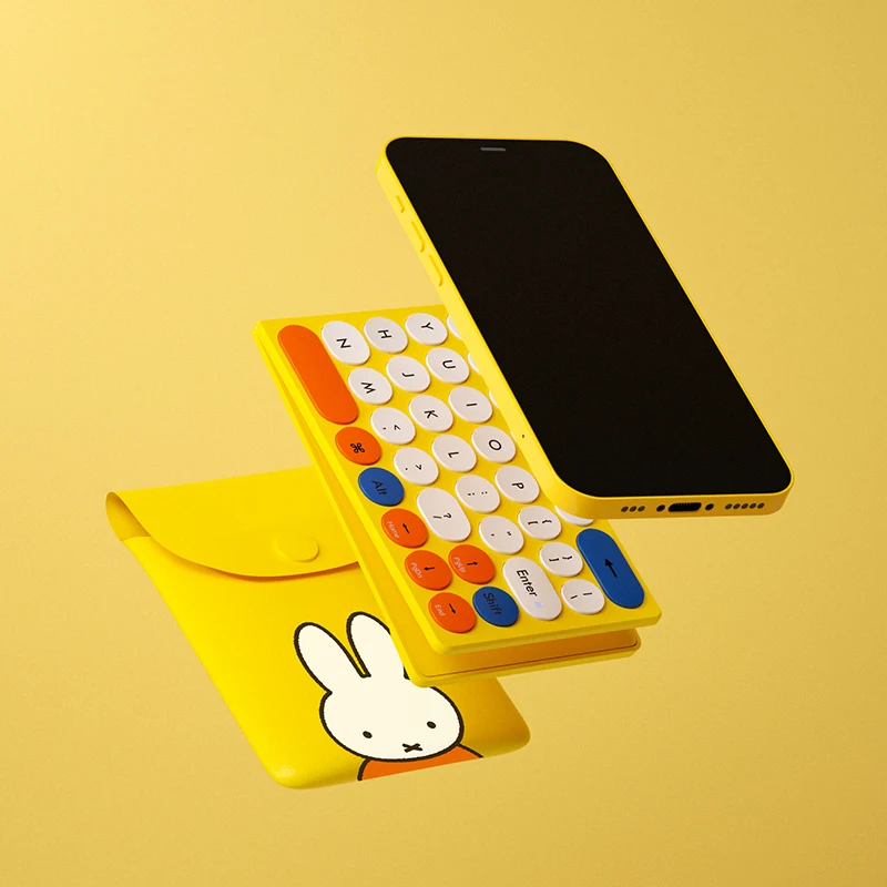 miffy mipow slim folding keyboard wireless bluetooth b033 keyboard for ipad iphone tablet android ios windows pouch stand free global shipping