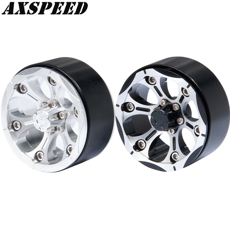 

AXSPEED 1.9inch Beadlock Wheel Rims Aluminum Alloy Wheel Hubs for 1/10 RC Rock Crawler Car Axial SCX10 CC01 D90