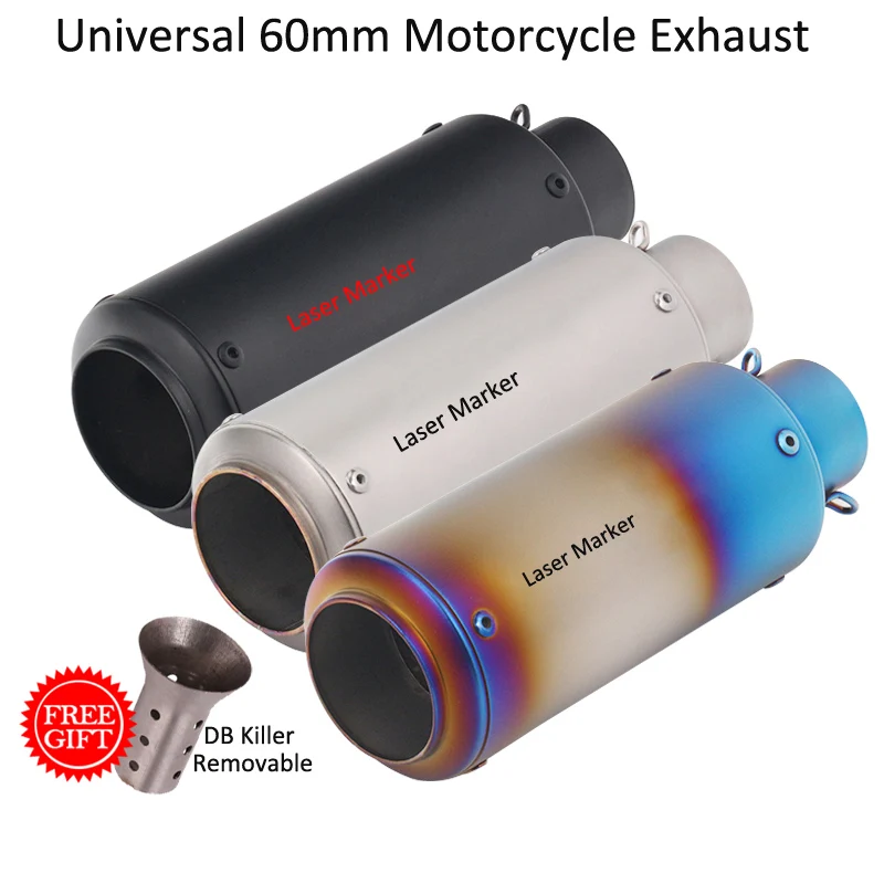 

Глушитель для мотоцикла, универсальный модифицированный глушитель для S1000RR Z900 CBR1000 R3 R25 MT07 MT09, 60 мм
