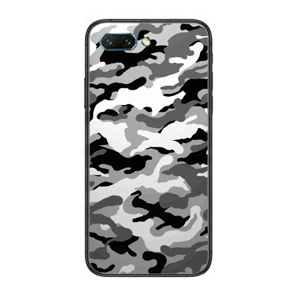 

Camouflage Pattern Case clear Phone Case For Huawei Honor 10 9 8 7 N Pro Lite A C RU Black Etui Coque Hoesjes comic fashion