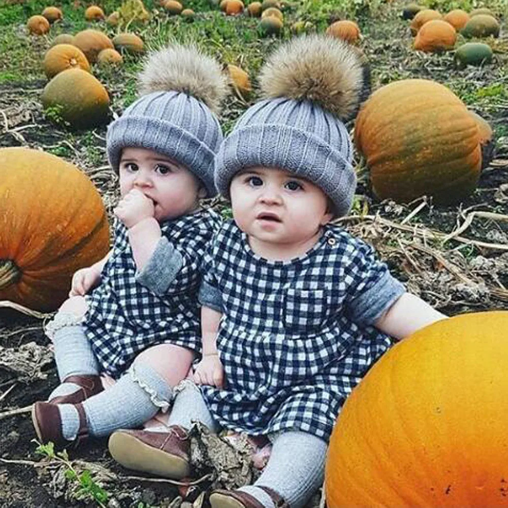 Шапка для новорожденных детей Милая зимняя детская шапка вязаная шерстяная с