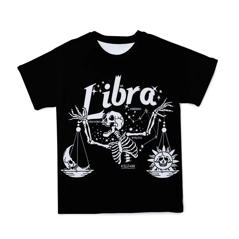 

2021 summer new scary skull anime pattern 3d compassionate boy short sleeve girl short sleeve