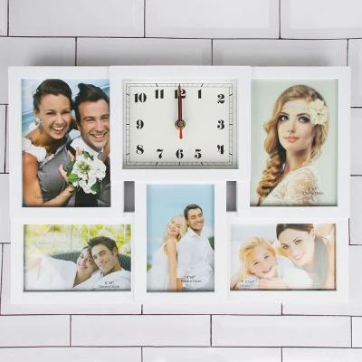 LADECOR CHRONO Часы настенные с фоторамкой 42х29см плавный ход 1хАА пластик стекло 2 цвета