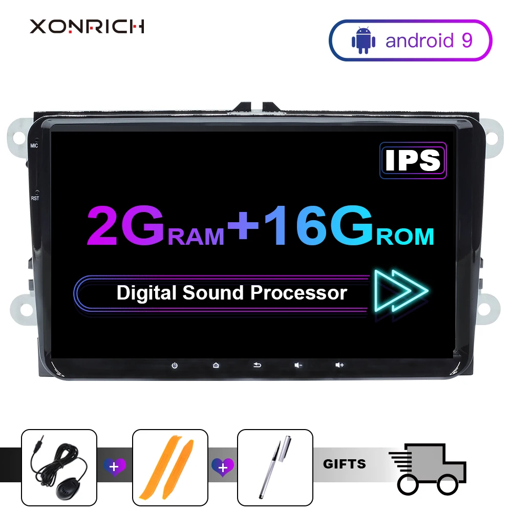 2Din Android 9 автомобильный радиоприемник Мультимедиа gps навигация для Фольксваген VW Passat B6 golf 56 JETTA SKODA Octavia2 Amarok polodvd плеер