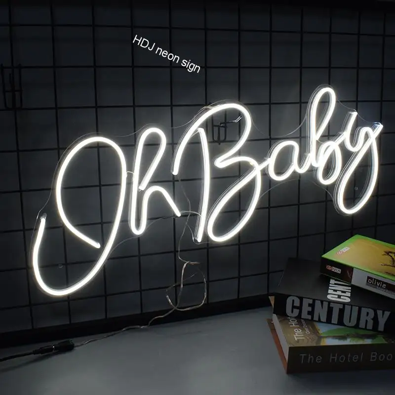 Светодиодный светильник неоновые знаки логотип с надписью Oh Baby письмо Transparen