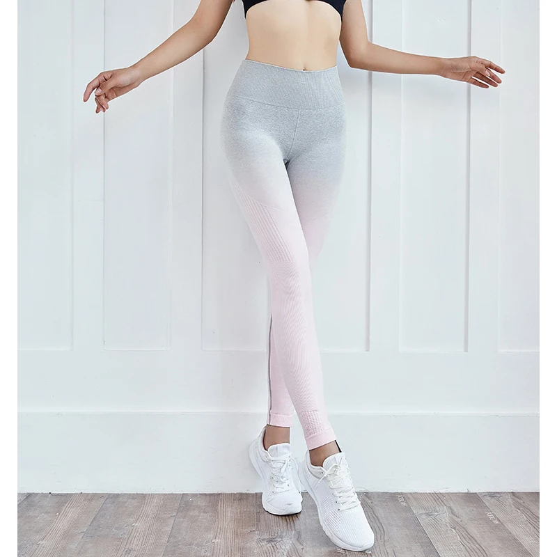 Штаны для йоги высокая талия энергетические Бесшовные Леггинсы женщин женские