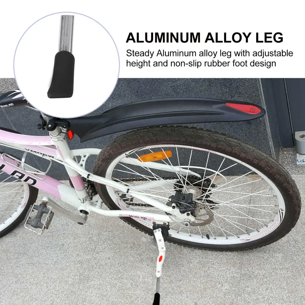 

Universal Adjustable Aluminum Alloy MTB Road Bike Side Kickstand Kick Stand (White)