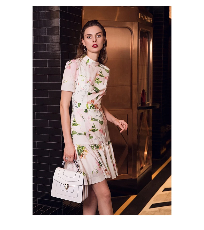 Женское Короткое платье-Русалка Tingfly розовое платье с цветочным принтом