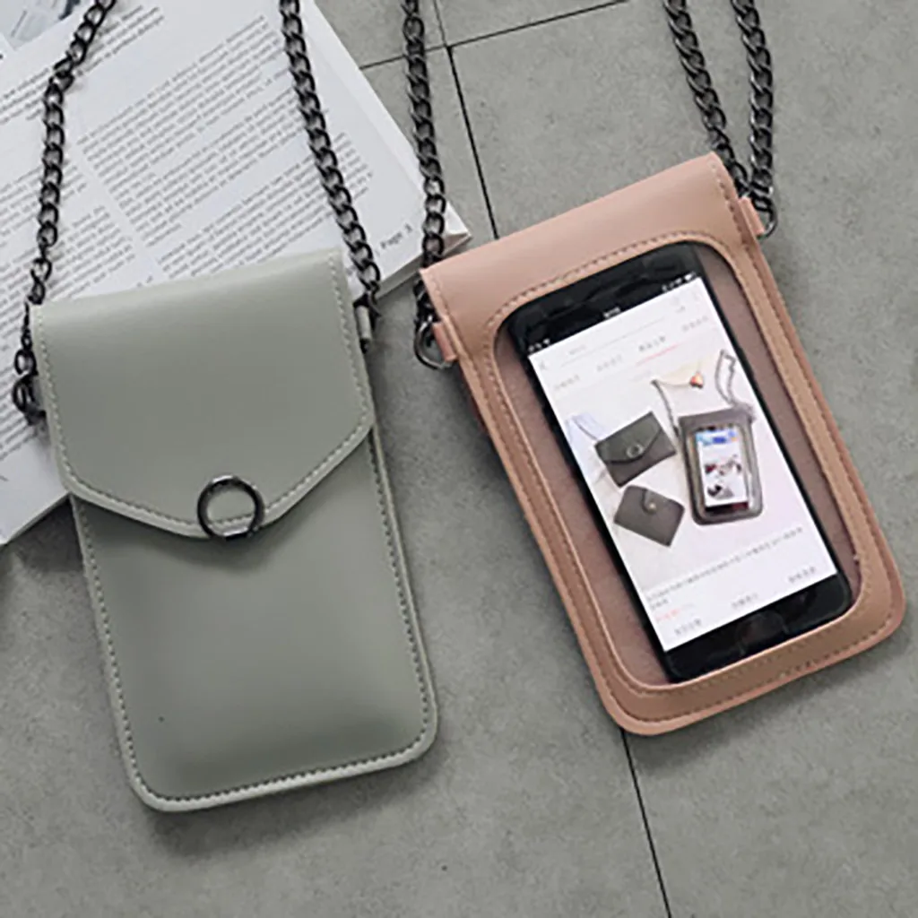 Кожаная сумка для мобильного телефона наплечный карман кошелек чехол шейный