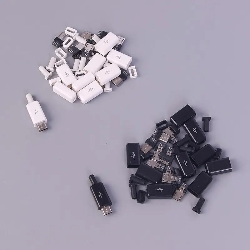 10 шт./компл. DIY Micro USB сварки Тип Мужской 5 контактный разъем Пластик